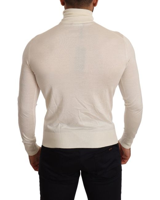 Dolce & Gabbana Natural Cashmere Turtleneck Pullover Sweater Clothing for men