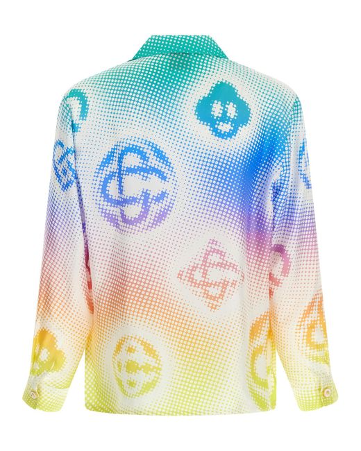 Casablanca Blue Halftone Logo Shirt for men