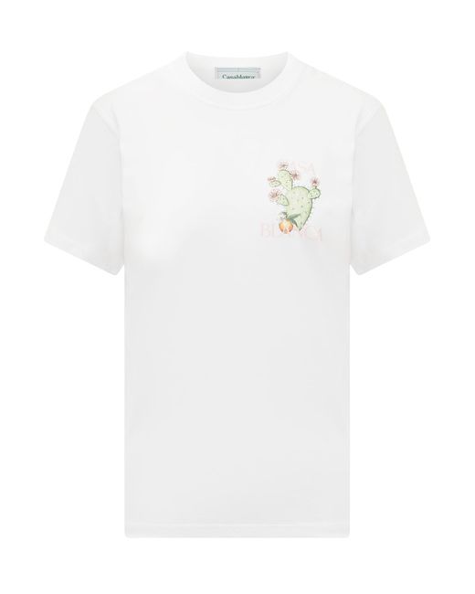 CASABLANCA White Cactus T-shirt