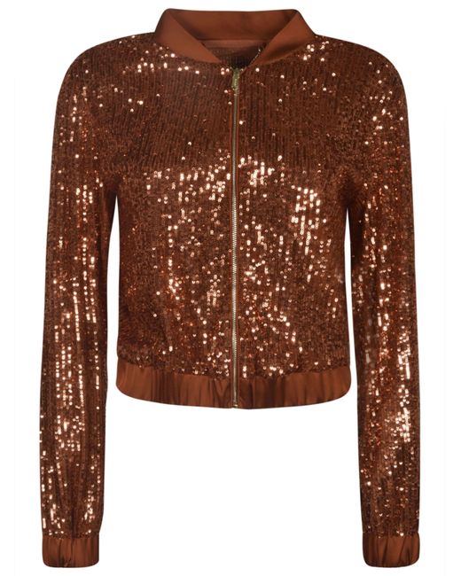 Blugirl Blumarine Brown All-Over Embellished Jacket