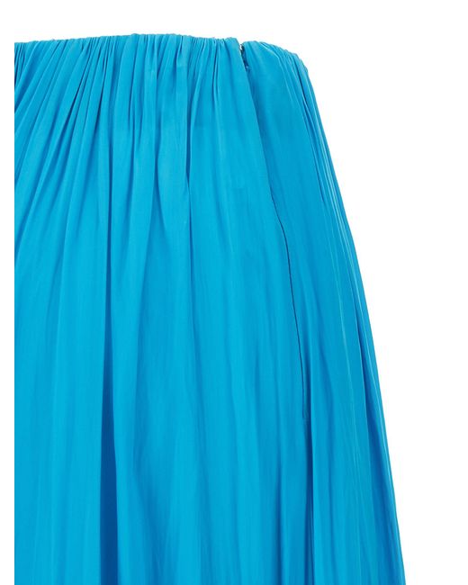 Lanvin Blue Asymmetrical Midi Skirt Skirts