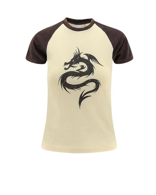 Coperni Multicolor Cotton T-Shirt With Used Effect