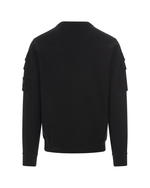Stone Island Black Sweatshirt With Pockets for men
