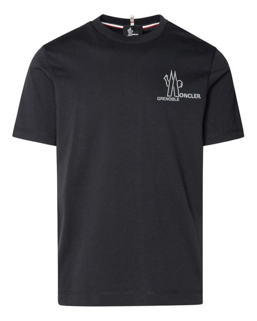 3 MONCLER GRENOBLE Black Navy Cotton T-shirt for men