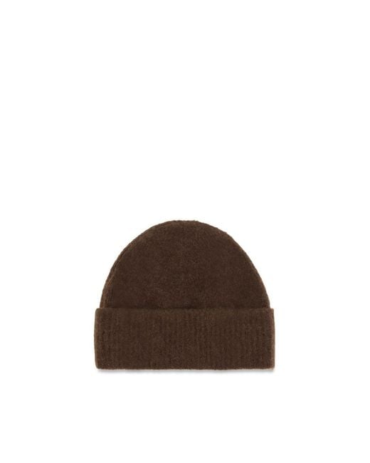 AMI Brown Wool Oves Aries Beanie Accessory for men