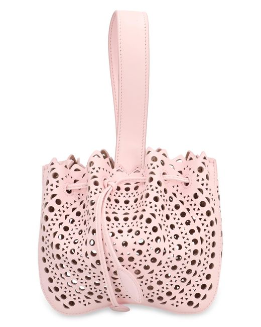 Alaïa Pink Rose Marie Leather Handbag