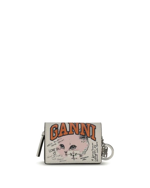 Ganni White Kitty Card Holder