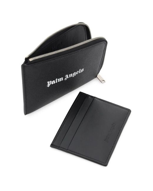 Palm Angels Black Mini Pouch With Pull-Out Cardholder for men