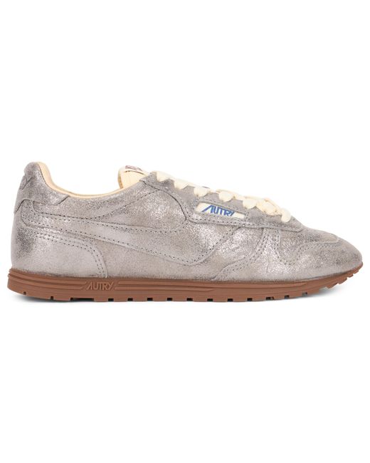 Autry Metallic Sneakers Low Lace Leather Trainers