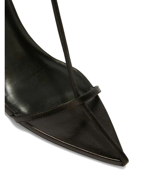 Jil Sander Black Leather Pointed Sandals With Straps