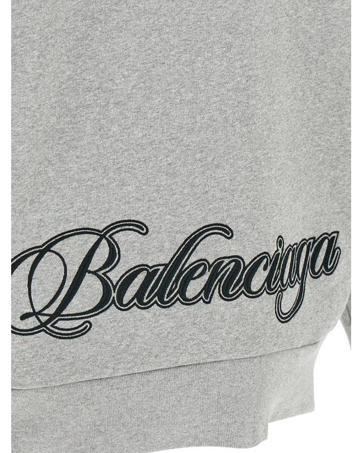 Balenciaga Gray 'Cursive' Hoodie