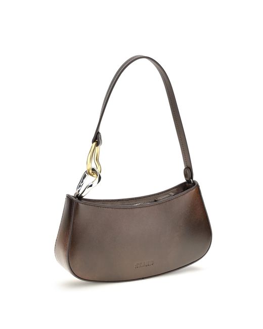 Staud Brown Ollie Shoulder Bag Calf Leather Bos Taurus