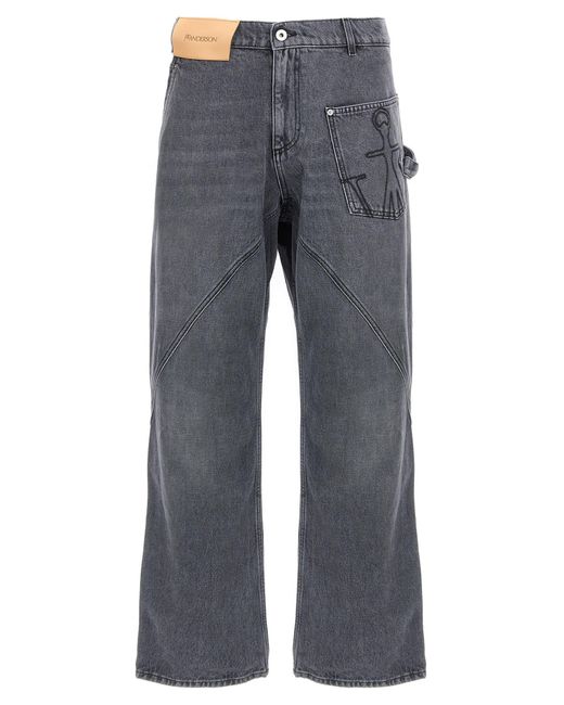 J.W. Anderson Gray Twisted Workwear' Jeans for men