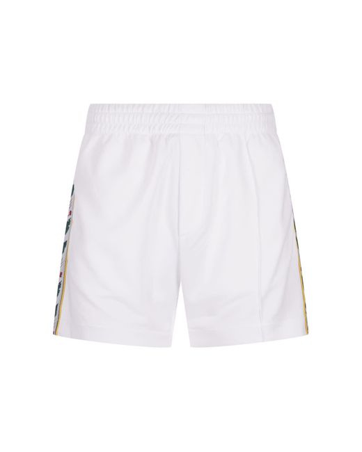 Casablancabrand White Shorts With Laurel Graphics for men