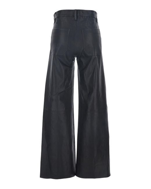 FRAME Blue 'Le Slim Palazzo' Pants With Belt Loops And Wide Leg