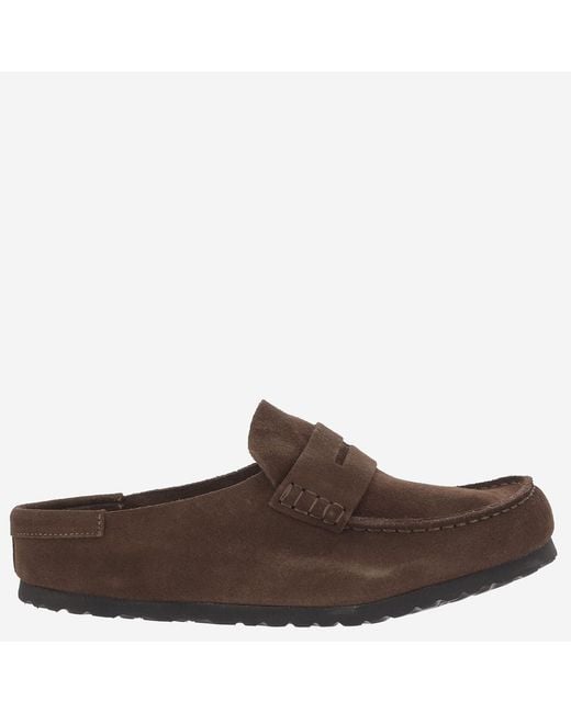 Birkenstock Brown Moccasins Naples Suede Leather Shoe