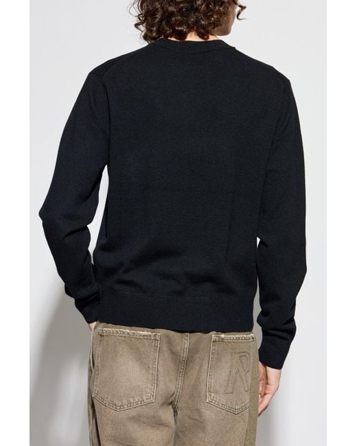 Acne Blue Wool Sweater With Logo for men