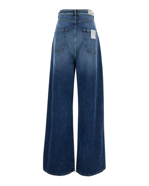 ICON DENIM Blue High Waisted Wide Jeans