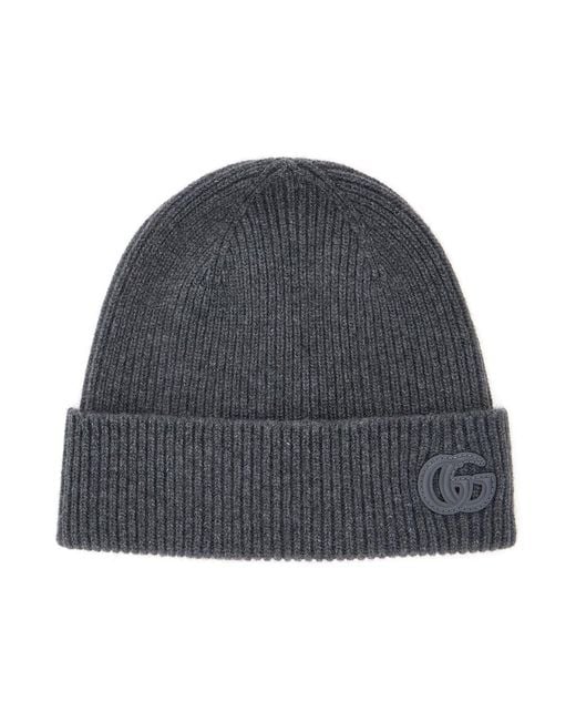Gucci Gray Beanie Cashmere Hat for men