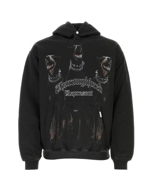 Represent Black Dark Cotton Thoroughbred Sweatshirt for men