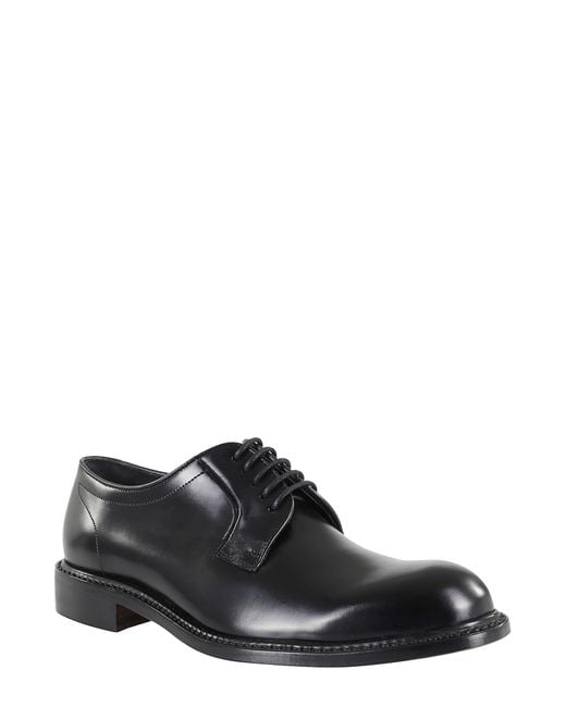 John Spencer Black Derby Allacciato for men