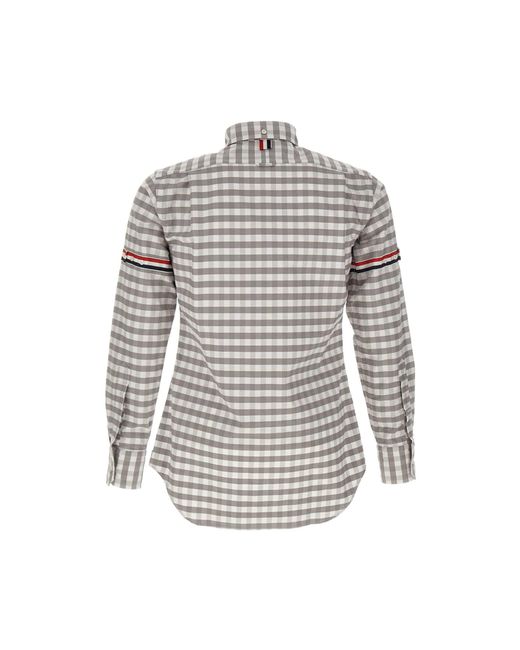 Thom Browne White Cotton Classic Fit Shirt Check Oxford for men