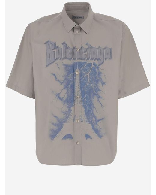 Balenciaga Blue Shirt Cotton for men