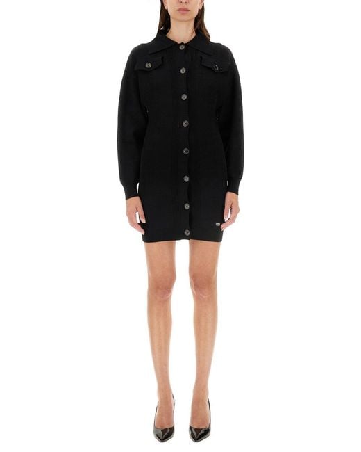 Moschino Black Mini Dress Viscose