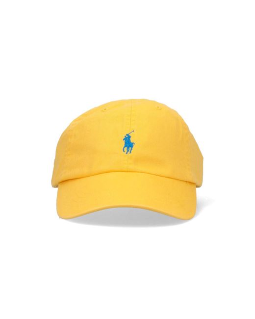 Ralph Lauren Yellow Baseball Hat With Contrasting Pony for men