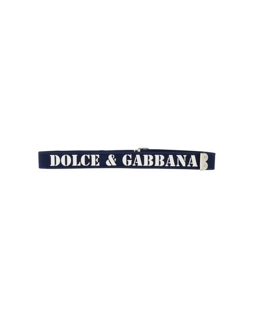 Dolce & Gabbana White Belt With Logo Polyester for men