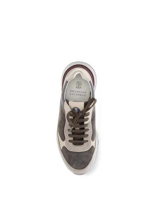 Brunello Cucinelli White Leather Sneakers for men