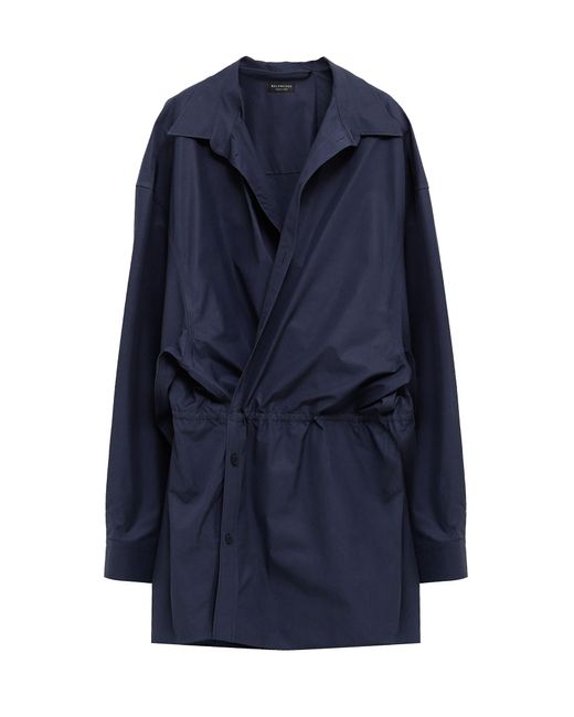 Balenciaga Blue Mini Shirt Style Dress