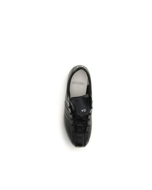 Y-3 Black Calf Leather Bos Taurus Athletic Sneakers - Eu39.5/us6.5 for men