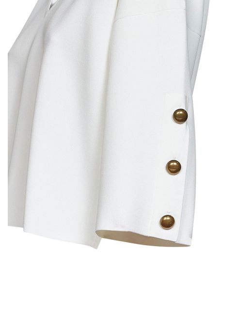 Max Mara White Top Mxmformo Viscose Crepe Knitwear
