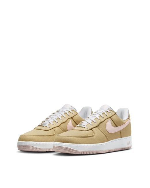 Nike White Air Force 1 Retro Ll Qs Linen Canvas Sneakers Shoes for men