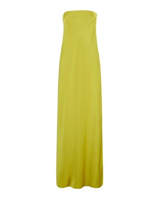 Norma Kamali Green Long Dress Bias Tech Fabric Polyester