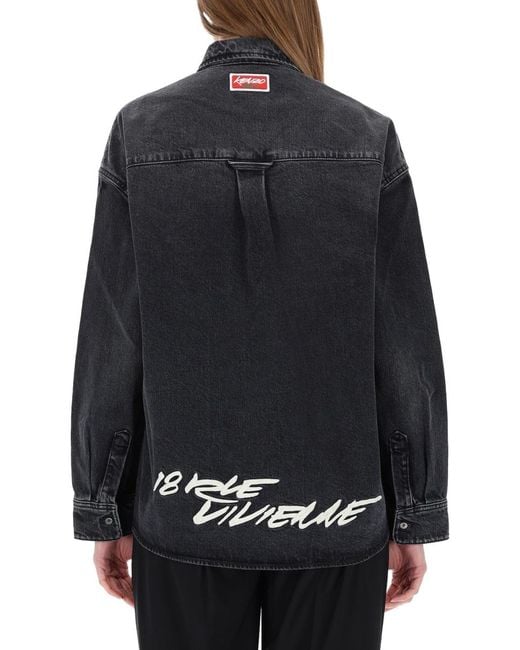 KENZO Blue Workwear Shirt With X Futura 2000 Embroidery Cotton