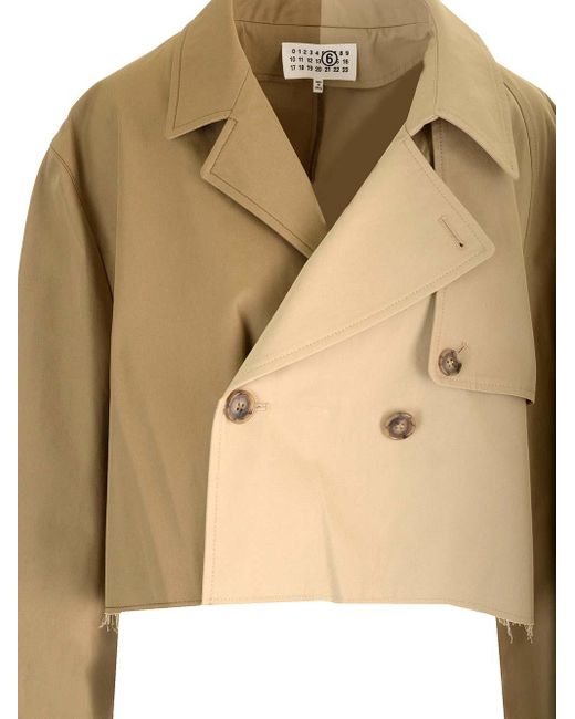 MM6 by Maison Martin Margiela Natural Cropped Trench Coat