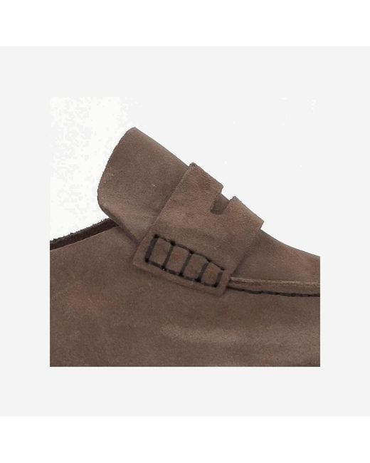 Birkenstock Brown Loafers Naples Wrapped Suede Leather