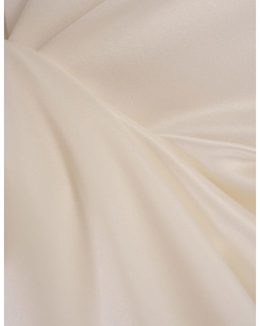 Ermanno Scervino White Satin Shirt With Neck Bow