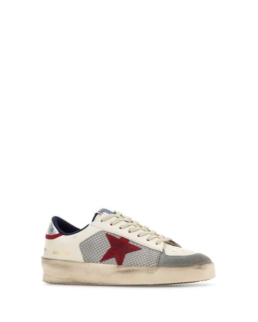 Golden Goose Men's Deluxe Brand Leather And Mesh Stardan Sneakers