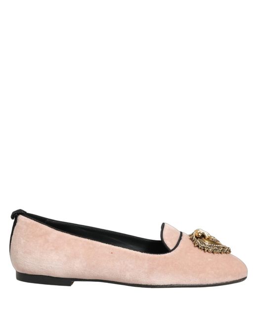 Dolce & Gabbana Metallic Velvet Devotion Loafers Flats Shoes Cotton