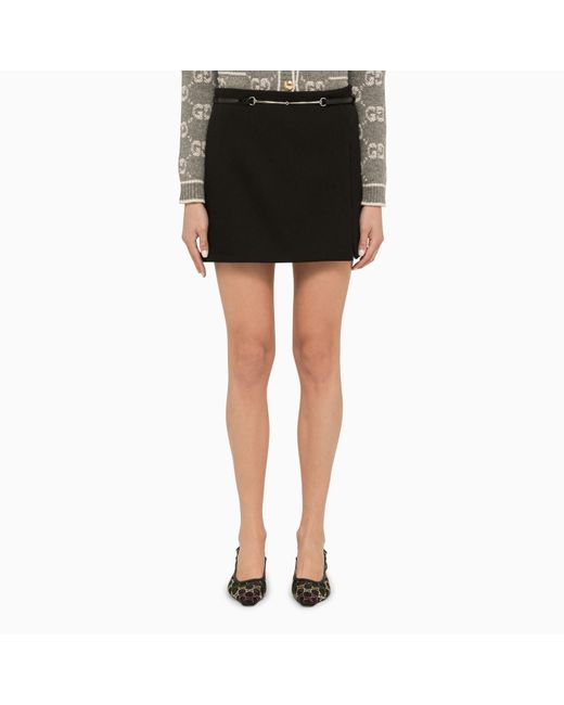 Gucci Black Cotton Miniskirt