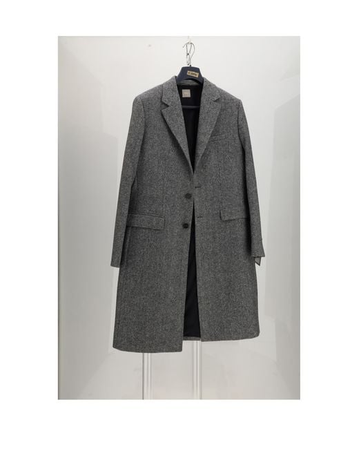 Dior Gray Coat Wool Fleece for men