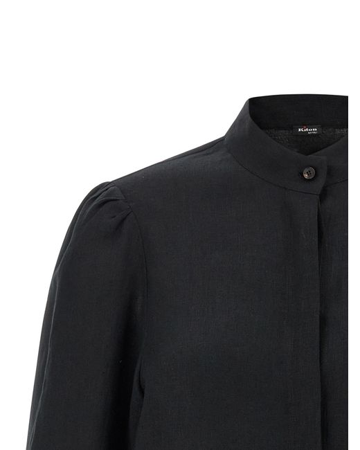 Kiton Black Fringed Shirt