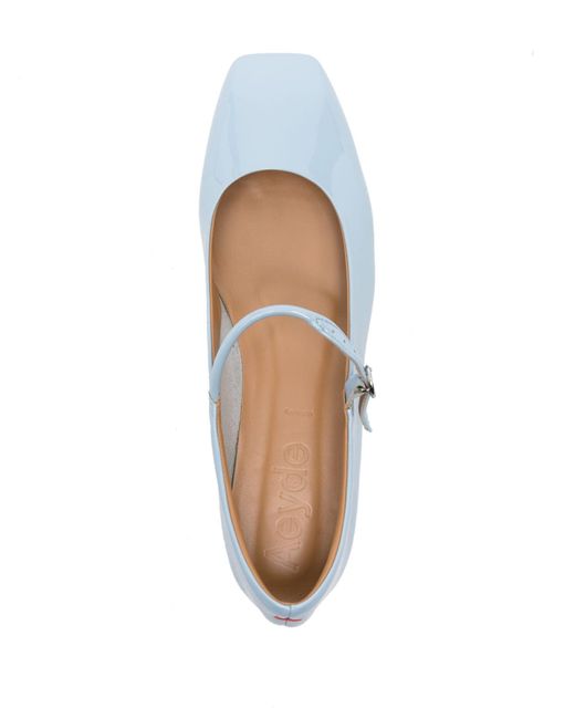 Aeyde White Uma Patent-leather Ballerina Shoes