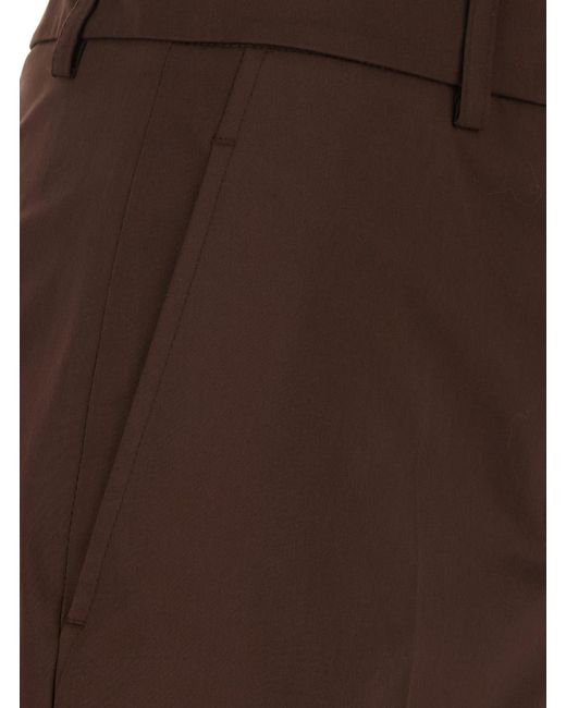 Le Plain Brown Bermuda Shorts Belt Loops And Two Back Welt Pockets Cotton For