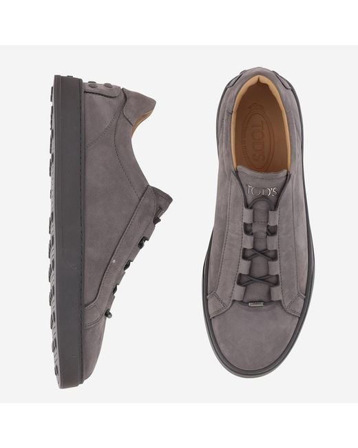 Tod's Gray Sneakers Suede Trainers for men