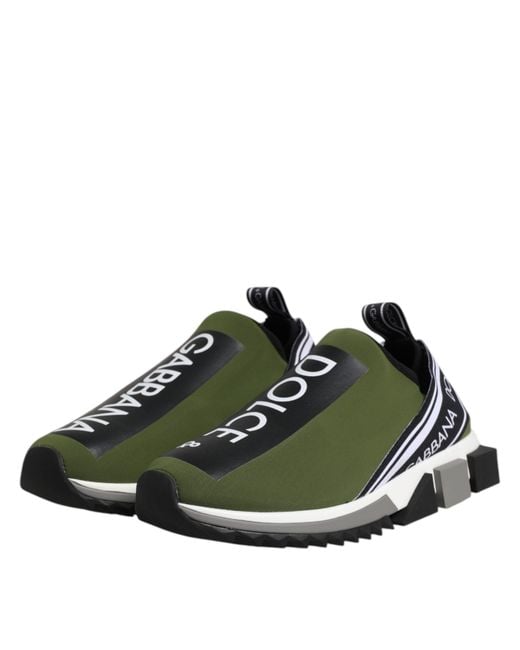 Dolce & Gabbana Green Slip On Sorrento Sneakers Shoes for men