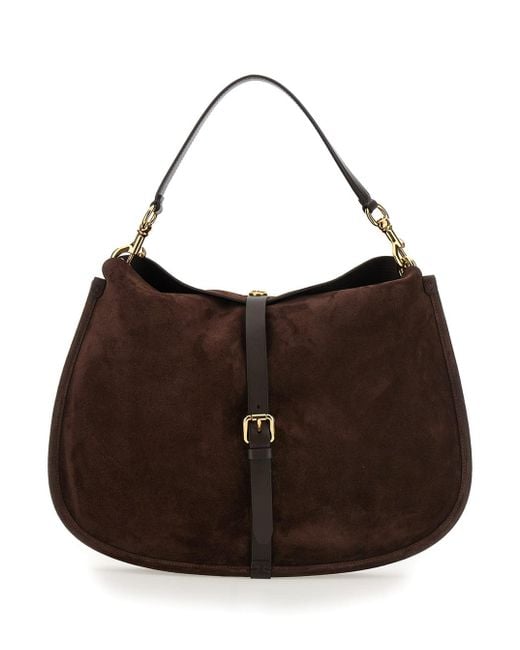 Etro Brown “Pony” Shoulder Bags With Removable Suede Handle